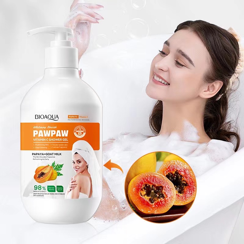 Bioaoua Papaya Vitamin C Brightening And Nourishing Bath Gel Body Wash  |   Hair & Body Care