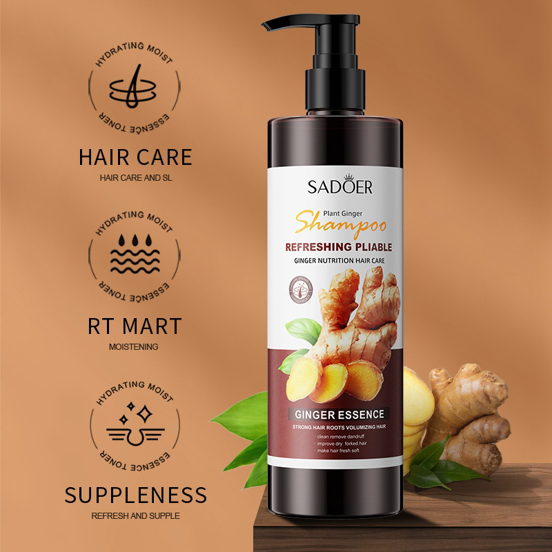 Ginger Refreshing And Smoothing Shampoo Cleansing, Oil Control, Improving Roughness And Caring Shampoo Manufacturers Wholesale  |   Hair & Body Care