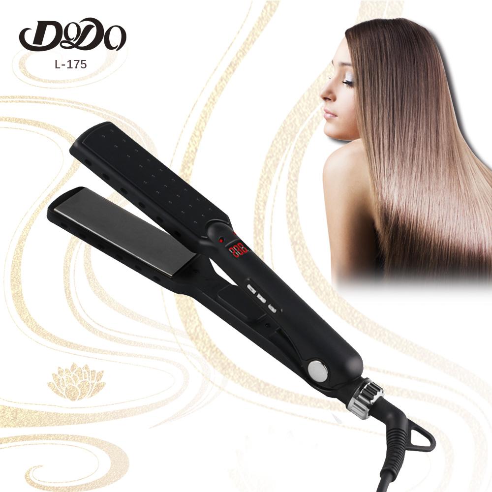 Unique 7 Shape 1 3/5 Inch Mch Flexible Floating Plate 480 Degrees Far Infrared Ion Negative Titanium Flat Iron  |   Hair & Body Care